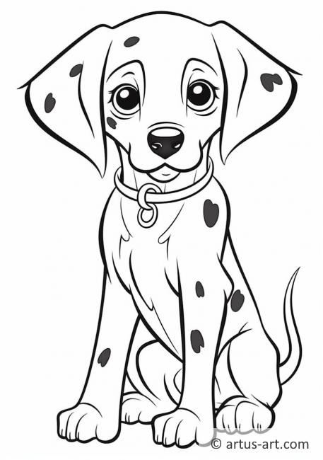 Pagina de colorat cu câinele Dalmatian